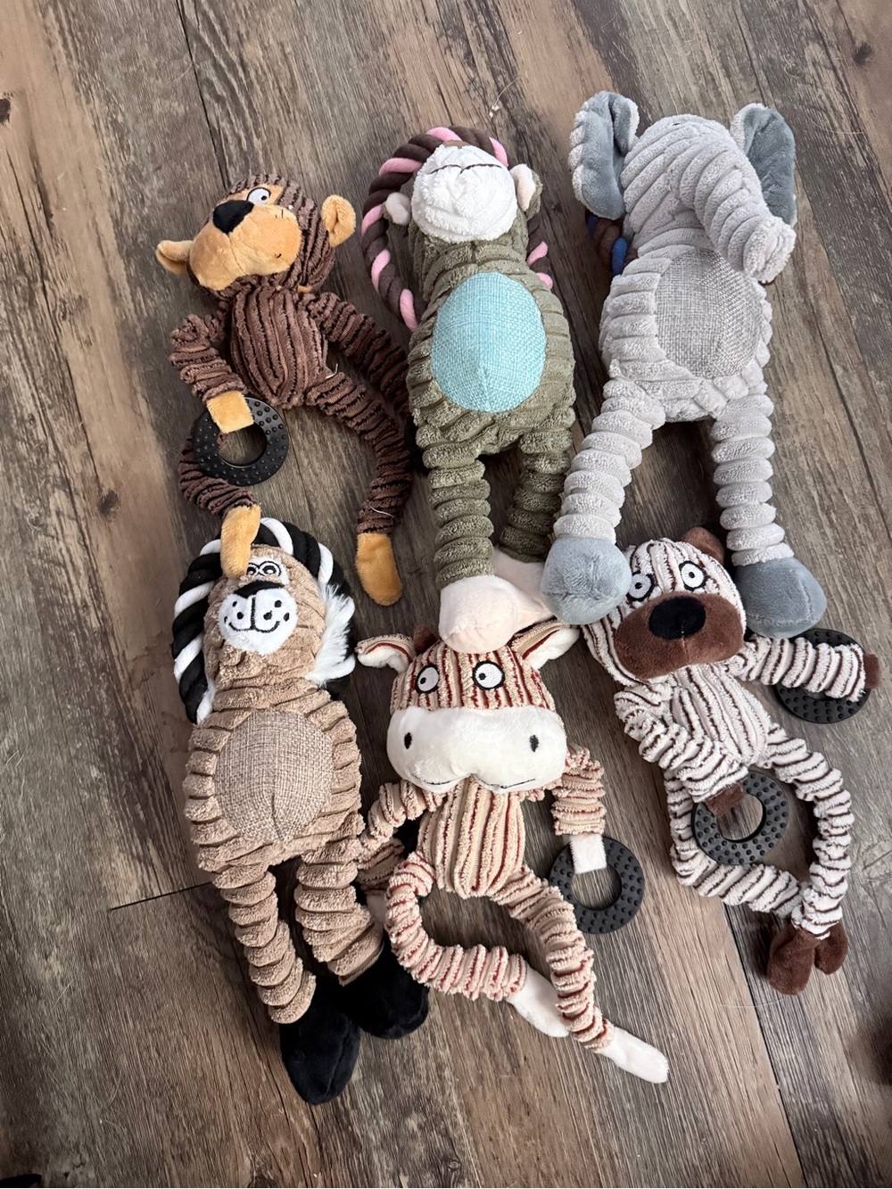 One Random Plush Corded Animal Dog Toys - Med to Lg breed - Picture 2 of 2